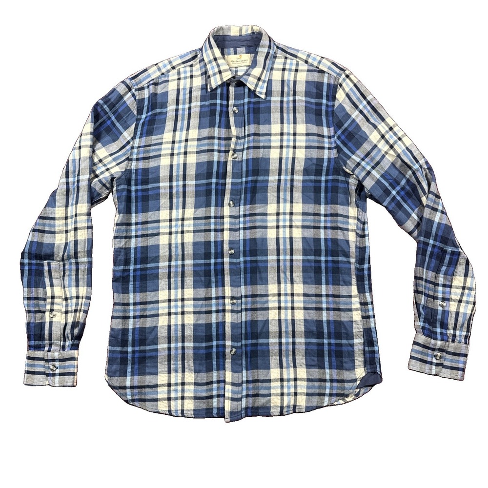 Marine Layer Flannel Long Sleeve Shirt Mens Marge Plaid Check